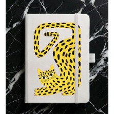Adasena Tarihsiz 192 Sayfa Mini Termo Defter Baskılı Desenli 9X14 cm Beyaz - Sarı Kedi