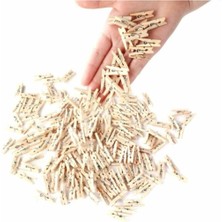 PremiumPort 100 Adet Mini Ahşap Dekoratif Mandal, Fotoğraf ve Süsleme Için Set