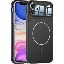 Teknocep iPhone 11 Kılıf Zore M-Safe Şarj Özellikli Kamera Korumalı Formen Kapak - Siyah
