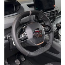 Hasbay Dikişli Direksiyon Kılıfı Karbon Nokta Deri Gri Yüzük / Dikiş Rifter Icin (3008 E Olmaz)