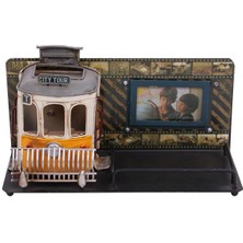 Paroner Dekoratif Metal Kalemlik Çerçeveli Tramvay Temalı Hediyelik