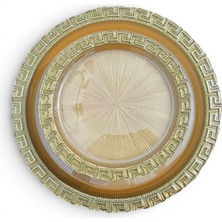 Sudedi Home Gold Detaylı Cam Pasta Tabağı ve Sunum Tepsisi Seti 7 Parça