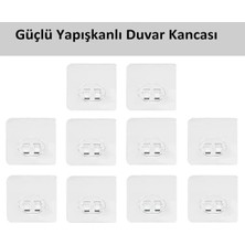 PremiumPort 10 Adet Güçlü Yapışkanlı Askı Tırnaklı, Dayanıklı ve Pratik Duvar Askısı