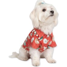 Feyza Design Kırmızı Kuş Desenli Köpek Gömleği, Şık ve Rahat Tasarım