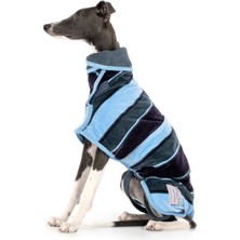 Feyza Design Mavi Çizgili Köpek Bornozu, Rahat ve Şık Tasarım