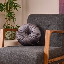 Matmel Soft Yuvarlak Kırlent - Antrasit - 38X38 cm