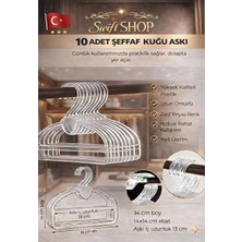 PremiumPort Şal Eşarp Askısı 10'lu, Şeffaf Dolap Düzenleyici, Kaliteli ve Şık Set