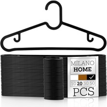 PremiumPort 20'li Siyah Elbise ve Gömlek Askısı Seti, Kırılmaz, Dayanıklı