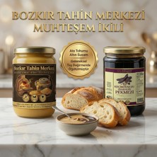 Hakbur Bozkır Yöresel Ata Tohumu Altın Susam Kavrulmuş Tahin 600 gr Geleneksel Keçiboynuzu Pekmezi 800GR