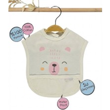 Baby %100 Pamuklu Su Geçirmez Lüks Mama Önlüğü - Terletmez Cepli Önlük (Panda/kedi/ayıcık)