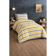 UYGURİYE Tek Kişilik Nevresim Takımı Yorgan Kılıfı %70 Pamuk Geometrik Desen+ Lastikli Çarşaf+ Yastık Kılıfı