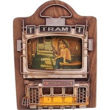 Paroner Dekoratif Metal Çerçeve Tramvay Dekorlu Vintage Hediyelik