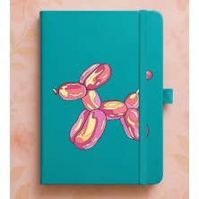 Adasena Tarihsiz 192 Sayfa Mini Termo Defter Baskılı Desenli 9X14 cm Turkuaz - Figür Köpek