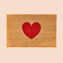 Matmel Home Koko Kalp Desenli Kapı Paspası - Bej / Kırmızı - 40X60 cm