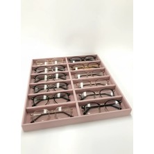 PremiumPort Yerli Süet Pembe Gözlük Standı, 36-38CM, Büyük Kalite, Şık Tasarım