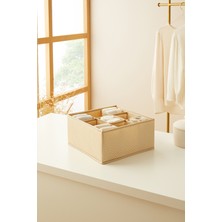 PremiumPort 9 Bölmeli Bej Katlanır Çekmece ve Dolap Organizeri