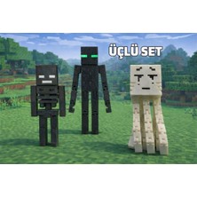 Minecraft Uyumlu 3’lü Figür Seti – Enderman, Wither Iskelet ve Ghast Paketi