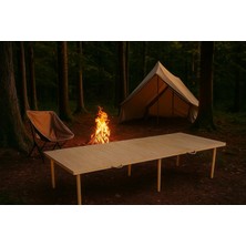 Braventa Collection Katlanır Kamp, Piknik ve Bahçe Masası 75X180 cm - Ham Naturel Renk