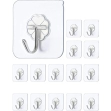 PremiumPort 15 Adet Şeffaf Kendinden Yapışkanlı Ayna ve Banyo Askısı Seti