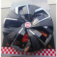 Yk Fiat Doblo / Albea / Palio / Linea 14 Inç Uyumlu Krom Çıtalı Jant Kapağı 4'lü Takım Amblem Hediyeli