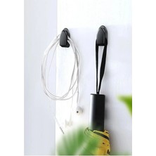 PremiumPort Çok Amaçlı Siyah Kanca 10'lu, Şarj Kablosu ve Dağıtıcı Askı Seti