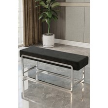 Baresmu Sora Modüler Bench – Baby Face Kumaş, Demonte, Krom Metal Ayaklı Modern Puf & Oturma Bankı