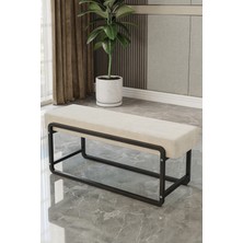 Baresmu Sora Modüler Bench – Baby Face Kumaş, Demonte, Siyah Metal Ayaklı Modern Puf & Oturma Bankı