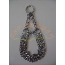 Feyza Design Üç Sıralı Zincir Eğitim Tasma 36 Cm, 3 Mm, Dayanıklı ve Şık Tasarım