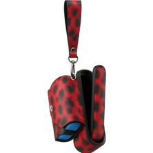 Azurtech Iqos Iluma / I Iluma Ile Uyumlu Koyu Kırmızı Leopar Desenlı Çanta Seti