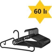 PremiumPort Kırılmaz Siyah 60'lı Elbise ve Fular Askısı Seti