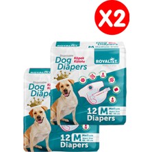 Feyza Design Yumuşak ve Rahat Köpek Külodu Seti, 24 Adet, Orta Boy