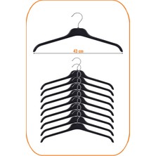 PremiumPort Siyah Plastik Üst Giyim Askısı, 20 Adet, Çok Amaçlı ve Dayanıklı