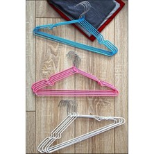 PremiumPort Kaydırmaz Pvc Kaplamalı Metal Elbise Askısı 15'li Set, Renkli ve Dayanıklı