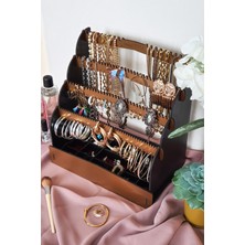 PremiumPort Şık Çok Fonksiyonlu Takı Organizer, Siyah ve Altın Renkli, Pratik Kullanım