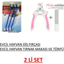 Feyza Design Evcil Hayvan Bakım Seti, Diş Fırçası, Tırnak Makası ve Törpü, 2’li Set