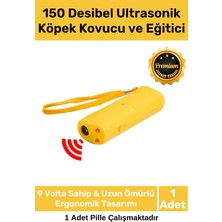 Feyza Design Ultrasonik Köpek Uzaklaştırıcı ve Eğitici, LED Işık, 9V Pil, 150 Db