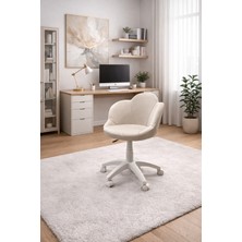 KUZEY SANDALYE Papatya Beyaz Ayaklı Çalışma Sandalyesi Yetişkin ve Çocuk Bilgisayar Sandalyesi (Ayarlanabilir)