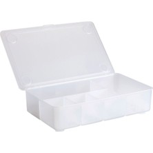PremiumPort Şeffaf Kapaklı Bölmeli Plastik Kutu 34X21X8 Cm, Düzen ve Saklama Için Mükemmel