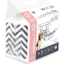 Feyza Design Dıapers Dişi Köpekler Için M Boy 10'lu, Bel Çevresi 28-48 cm