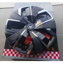 Yk Citroen Berlingo / Nemo Uyumlu 14 Inç Krom Çıtalı Jant Kapağı 4'lü Takım Amblem Hediyeli