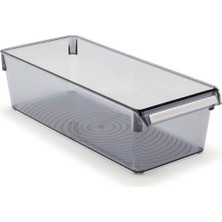 PremiumPort Şeffaf Siyah Düzenleyici Raf 360X150X100 Mm, Çok Amaçlı Organizatör