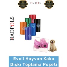 Feyza Design Çevre Dostu Pati Desenli Köpek Poşeti, 4 Rulo, 60 Adet, Hijyenik ve Pratik