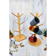 PremiumPort Bambu Ahşap Lüx Kupa Fincan Askılığı 2’li Set