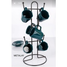 PremiumPort Siyah Kupa Fincan Askılığı, Şık ve Pratik Mutfak Aksesuarı