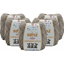 5 Adet Samur Panç & Amigurumi Ipliği  50 gr (1.76 Oz) 04-Koyu Bej-5