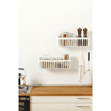 PremiumPort Banyor Yapışkanlı Mutfak Rafı ve Baharatlık Seti, Dolap Içi Organizerler