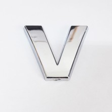 SHN V Harfi 3,75 cm Krom Yapışkanlı