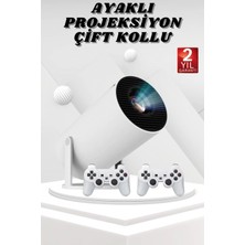 Ayaklı Oyun Projeksiyonu Çift Kollu Taşınabilir Sinema Projektörü