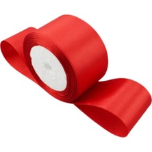 Vintessy Saten Kurdele 6 cm Kırmızı 5 Metre