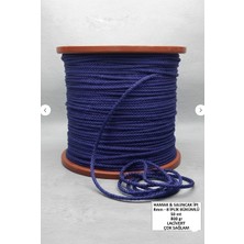 Seçilir 50 mt 8 mm Kalınlığında 8 iplik Bükümlü Lacivert Renk Çok Sağlam Hamak Salıncak Örgü ipi (800 Gr)